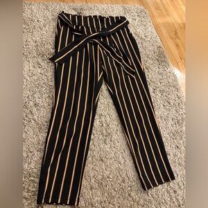 Ardene Black and Gold Striped Women's Trousers